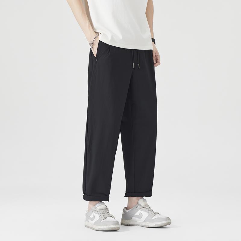 Summer Thin Loose and Simple Men's Straight-leg Pants Men's New Loose Sports Breathable Cool Anti-wrinkle Casual Pants Men