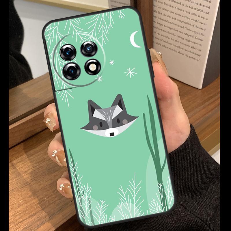 Cartoon Raccoon Case For OnePlus 15R 13R 13T 12R 15 13 12 11 10 Pro 10T Nord CE 3 4 Lite N20 N30 Nord 5 Cover