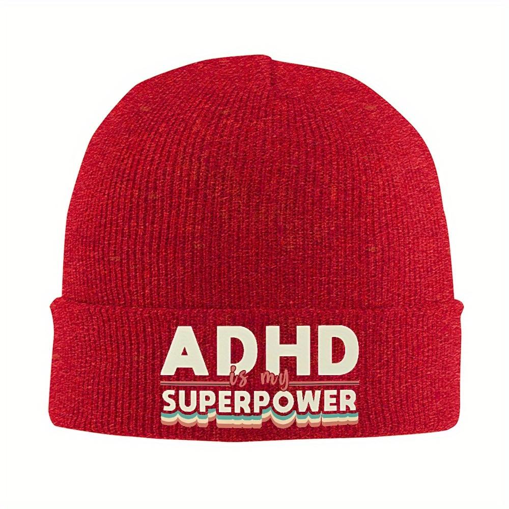 

pc ADHD Bonnet Hats my SuperPower Beanie Hats Printed Knitting Hat Autumn Cool Unisex Women Unisex Kpop Elastic Cap
