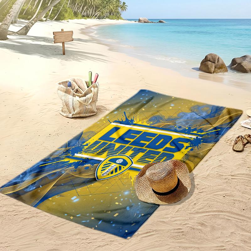 Asciugamano da Spiaggia con Stampa Leeds United Football, Asciugamano Grande Morbido ad Asciugatura Rapida per Spiaggia Campeggio Nuoto