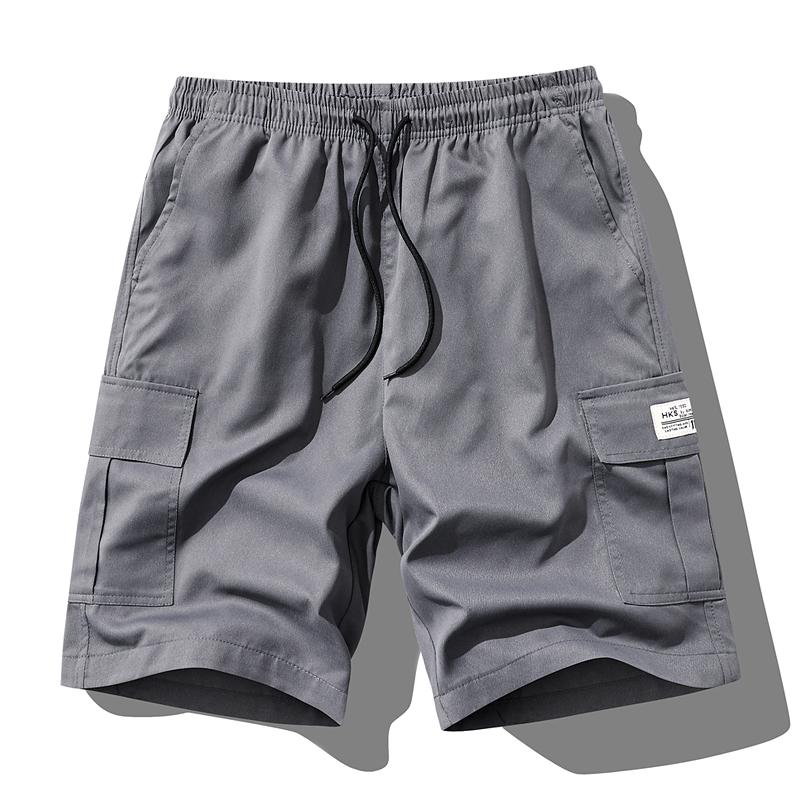 Men's Summer Cargo Shorts Loose Plus Size Drawstring Casual 5 Inch Shorts Multi-Pocket Fashion Versatile Sports Beach Pants
