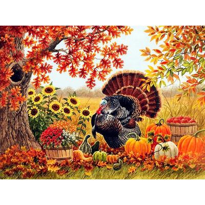 Pintura Diamante Animais Bordado Diamante Peru Abóboras Kits Ponto Cruz Diamante Mosaico Hobby