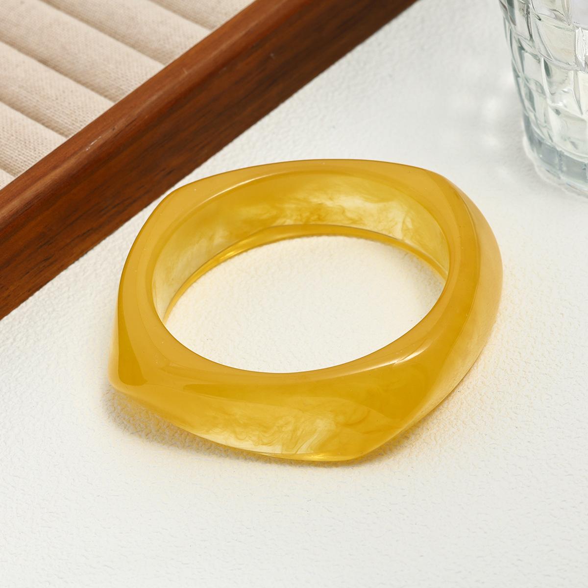 Популярный дизайн браслета Многоугольный полупрозрачный браслет Цвет Макарон смоляные украшения