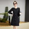 2024 Autumn High-End Petite Slimming Long-Sleeve Socialite Dress WN6058