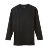 Gunze YV0708 Inner YG Cotton Lightweight Sleeve Crew Size L Men's Shirt, 100% Series, Double-Heat, 3/4 Neck, Black, (NEW)