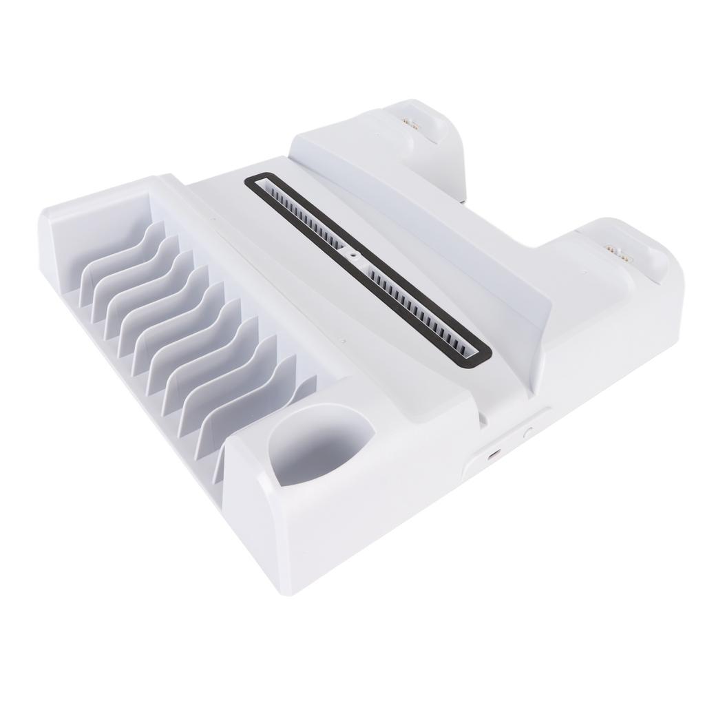 Console Cooling Station 3 Fan Speed Dual Controller Charger Console Stand with 11 Game Slot for PS5
