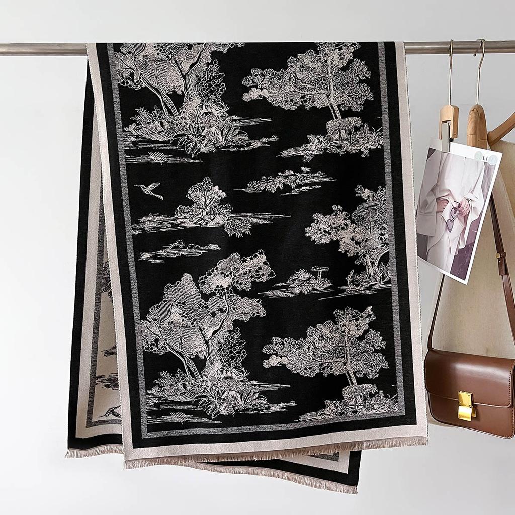 Luxury Cashmere Scarf Women Shawls Wraps Pashmian Winter Keep Warm Bufanda Female Blanket Brand Print