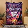 Custom Name Personalized Grand Theft Auto Print Blanket, Home Decor, Bedroom, Sofa, Camping, Couch, Gifts for Birthday Christmas