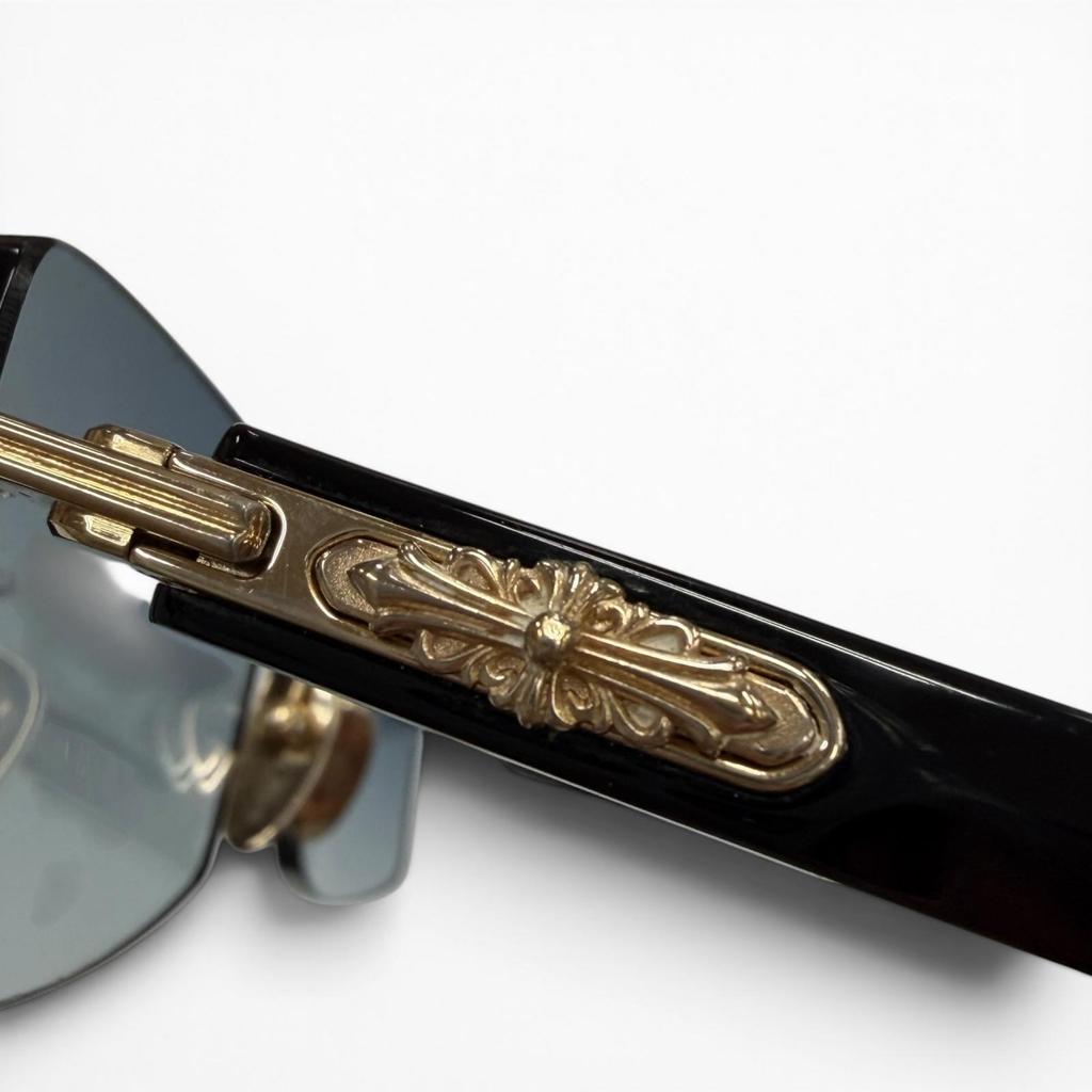 Tolle CHROME HEARTS Sonnenbrille DEEP II schwarz Herren Gebraucht