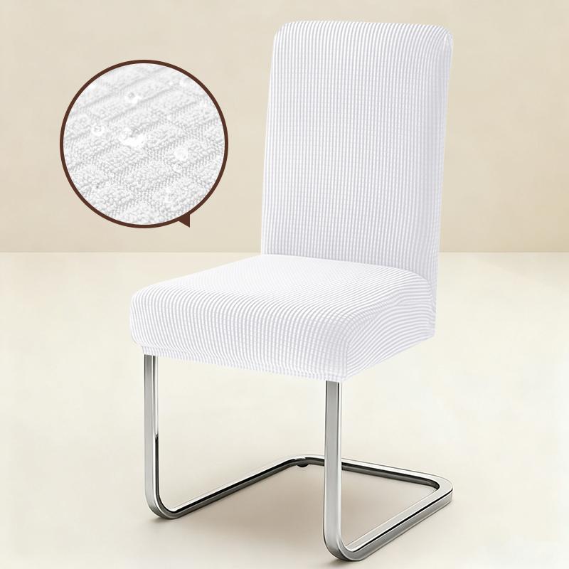 1PC Stretch Dining Chair Covers High Back Waterproof Textured Jacquard Fabric Parsons Chair Slipcover Thick Chair Protector
