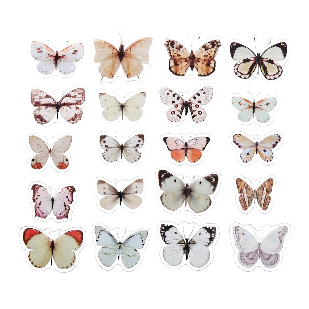 40Pcs/Bag Colorful Butterfly Stickers PET Transparent Decorative Epoxy Resin Fillings for DIY Epoxy Resin Crafts Book Decor