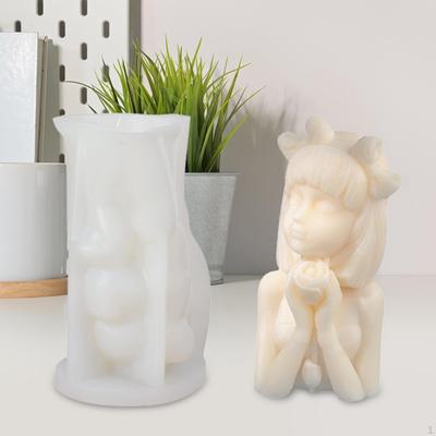 Moule à bougie en résine pour fille, bricolage élégant, Sculpture en Silicone, outil artisanal 3D