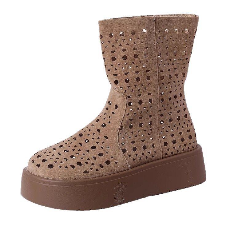 Hollow breathable short boots children's summer thin new flat-bottomed casual Martin boots hole cool boots