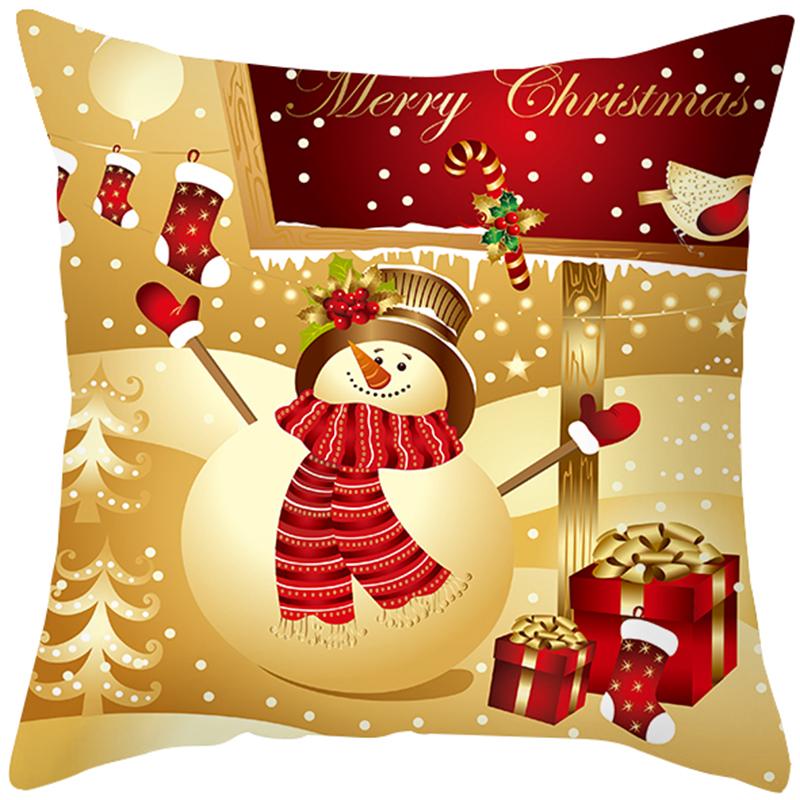 Față de pernă de Crăciun Sofă Dormitor Cameră Anul Nou Decor Acasă Vesel Sărbătoare Cadou 45x45 cm