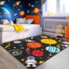 Solar System Rug for Kids - Galaxy Themed Playroom Carpet, Non-Slip Planet Print Floor Mat for Boys Bedroom, Classroom Decor