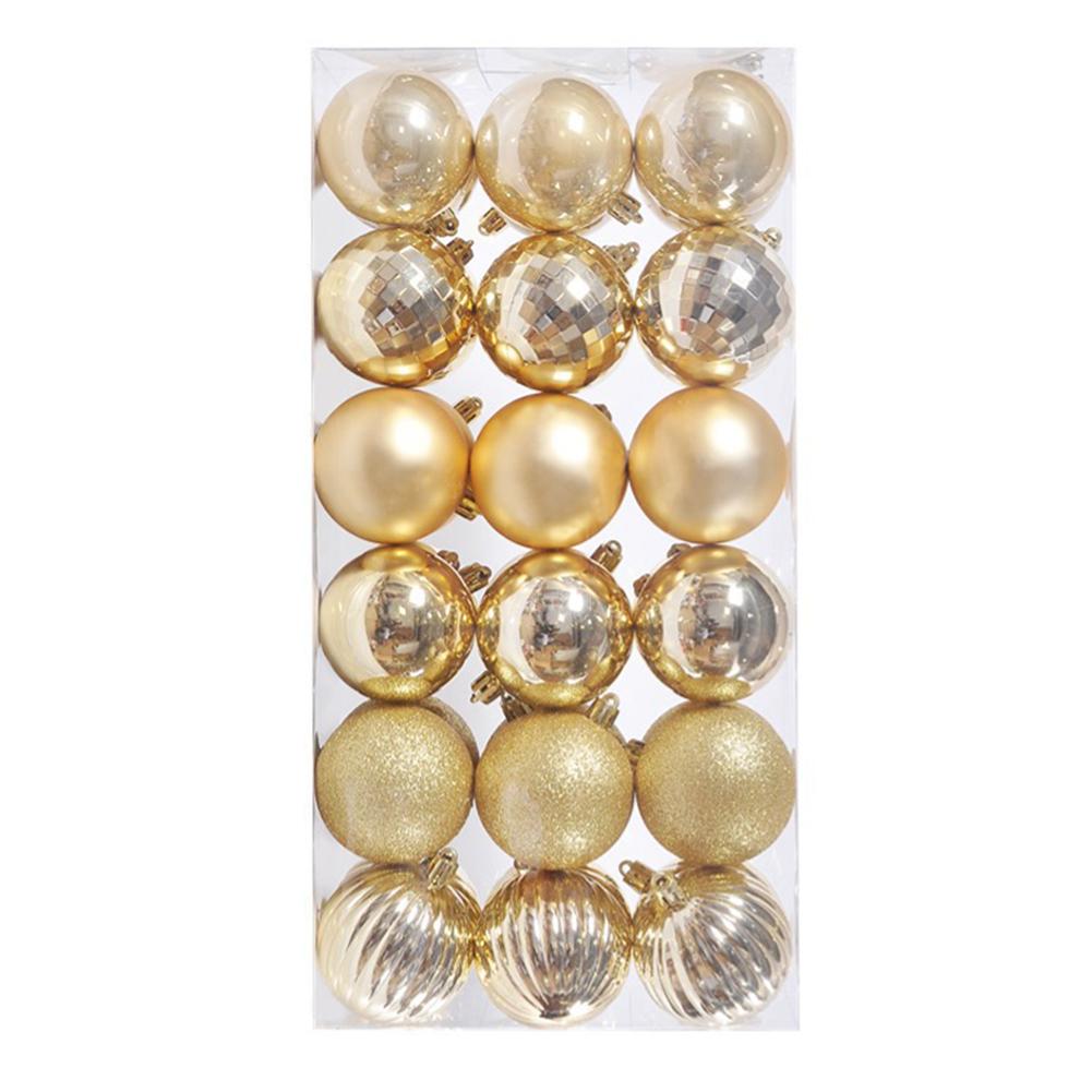 Holiday Decoration 36 Pack Plastic Shatterproof Ball Ornaments for Christmas Tree and Wreath Use Lightweight Design for Hanging
