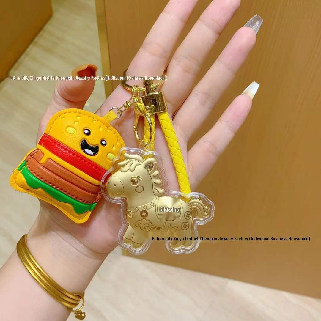 999 Pure Gold Princess Keychain Charm - Get Rich New Year Gift