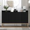 Sideboard Kommode im minimalistischen Stil, Modernes Buffetschrank mit 4 Türen, Metallbeinen, Schubladenkommode mit Verstellbares Regal