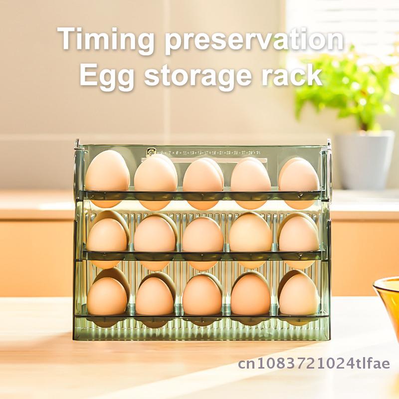 Refrigerator Organizer Egg Storage Box Food Containers Egg Fresh-keeping Case Holder Tray Dispenser Kitchen Storage Boxes