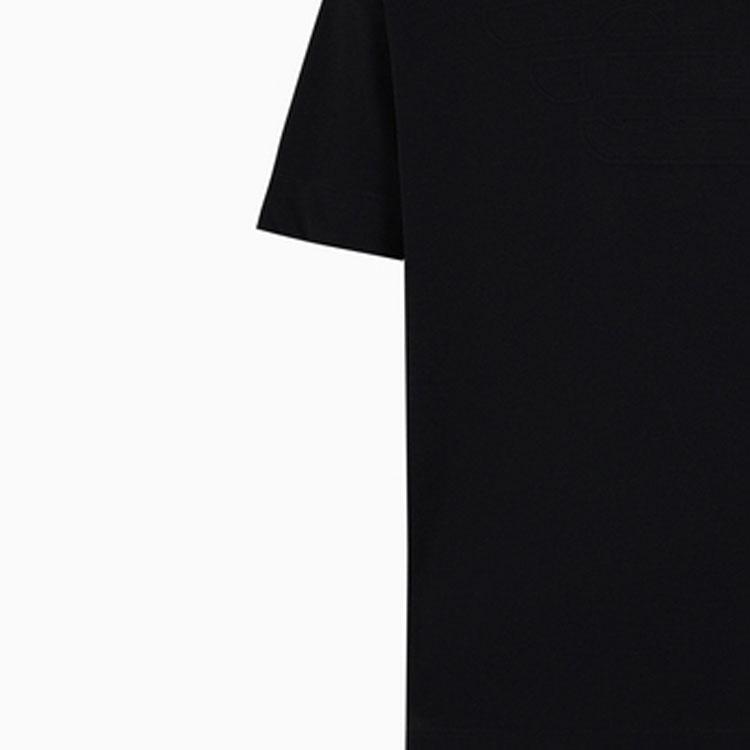 Emporio Armani Solid Color Round Neck Drop Shoulder Short Sleeve T-Shirt Men Tops Black 3D1T94-1JWZZ-0030