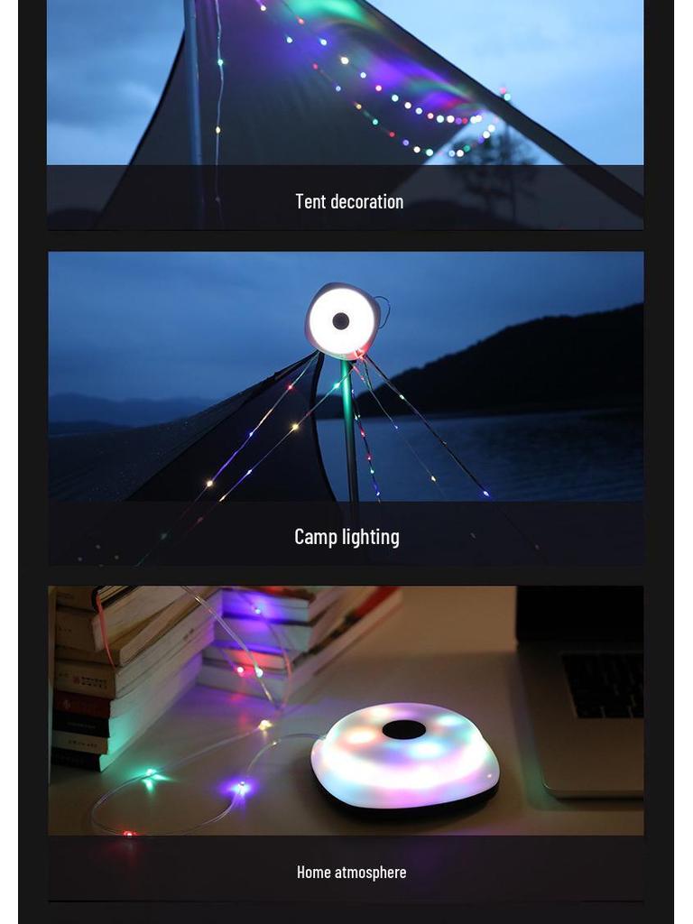 Rechargeable LED Camping Light Strip with Ultra-Long Battery for Outdoor Tents and Awnings