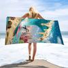Superweiches Strandtuch, saugfähig und sandabweisend, leicht und schnell trocknend, tropisches Ozean-Kawaii-Design mit Pinguin
