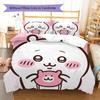 chiikawa Pattern Bedding,Quilt Set Quilt Cover Pillowcase Home Birthday Gift (1 * duvet cover + 2 * pillowcase, without core)