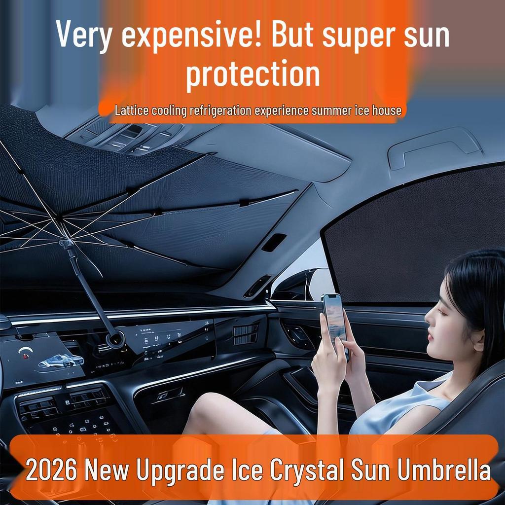 2026 New Model Car Sunshade Umbrella: Small Car Windshield Heat Insulation and Sun Protection Baffle Cover