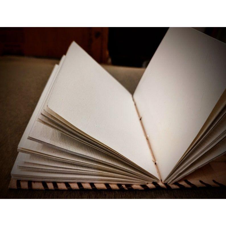 Green Colored Handcrafted Vintage Leather Bound Journal with Lock - Unlined Handmade Recycled Refillable Pages - Leather Gift for Him Her