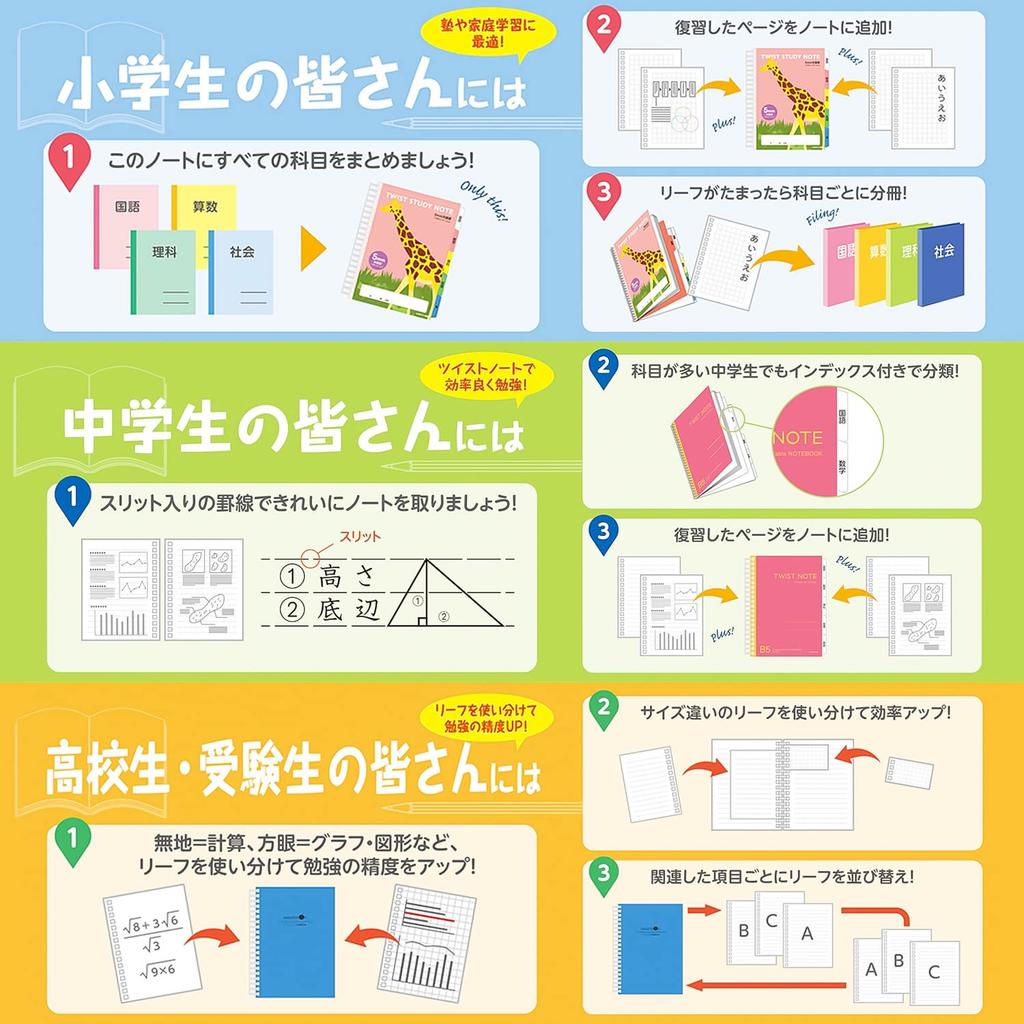 LIHIT LAB Twist Note Pastel 10 Books A6 Purple N1964-10_10