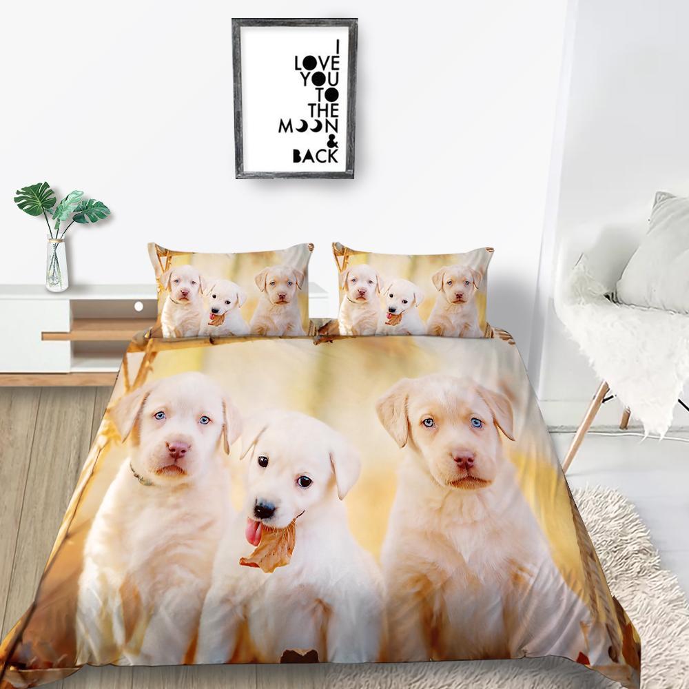 Kaufe New Fashion 3D Dogs Printed Duvets Cover Set Loverly Bedding Set