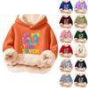 Children's Fashionable Printing Casual Fleece Hooded Loose Fit Hoodie Without Pockets