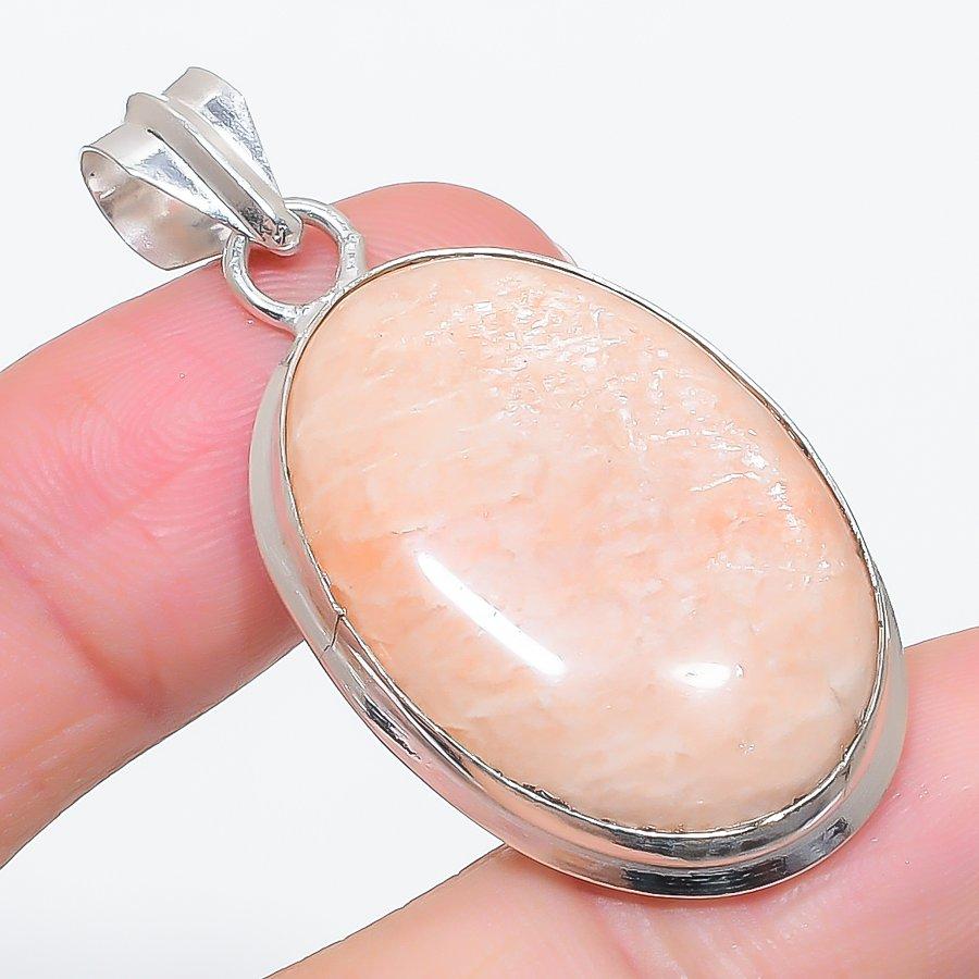 

Натуральный оранжевый авантюрин 925 стерлинговое серебро ювелирный кулон 1,89 v7O09