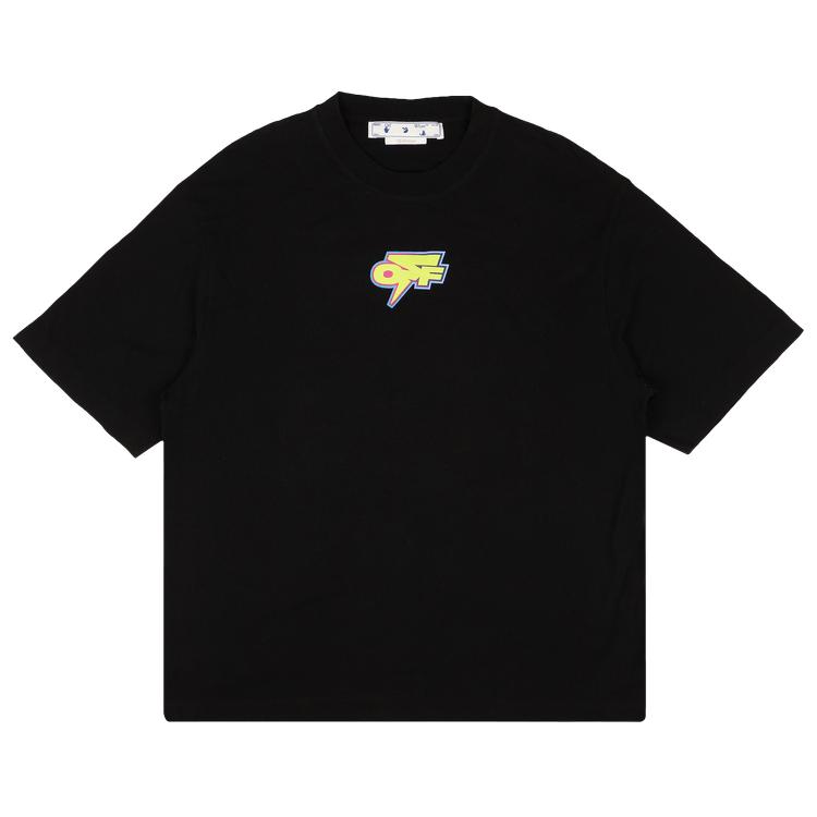 

Off-White Футболка Degrade Thunder Over Skate с коротким рукавом, черная/зеленая, мужские топы OMAA120F22JER0031070 S