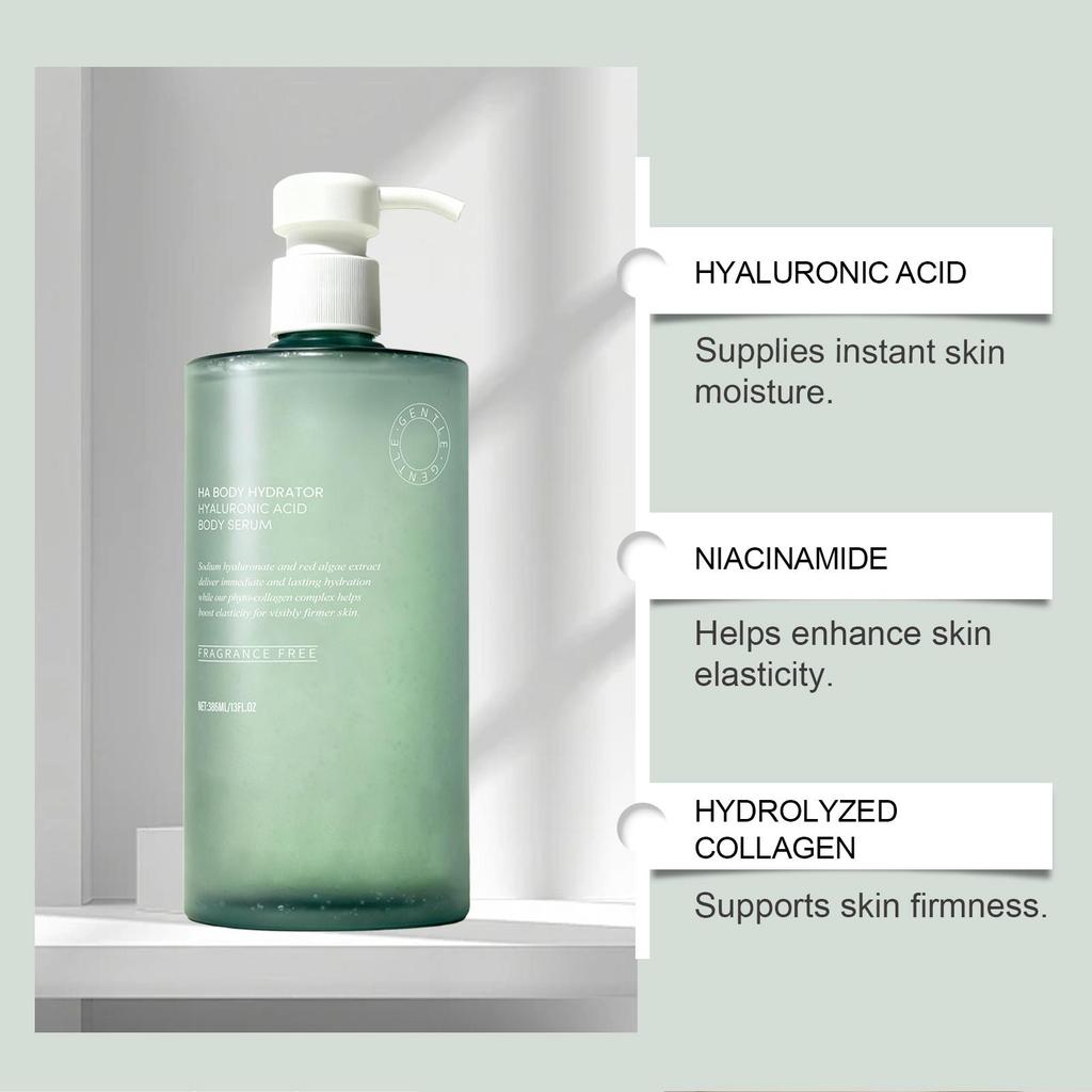 Deep Hydration Hyaluronic Acid Body Serum, Fragrance-Free Moisturizer for Sensitive Skin, Intense Moisture for Arms Legs Torso