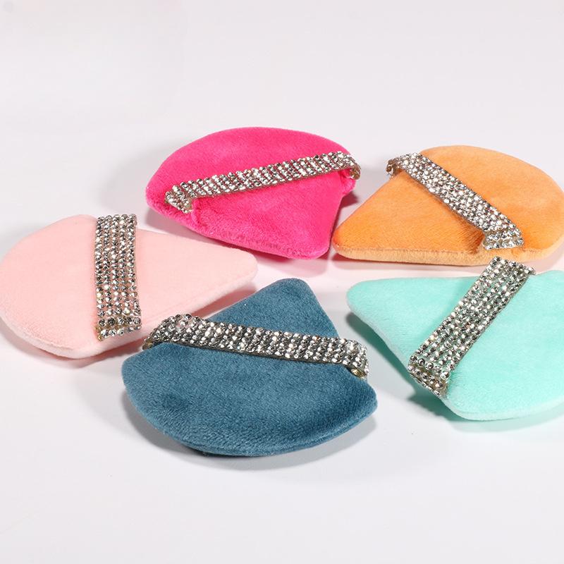 5pcs Luxury Diamond Triangle Powder Puff - Setting Powder Puff for Loose Powder Body Powder Wet Dry Cosmetic Foundation Blender