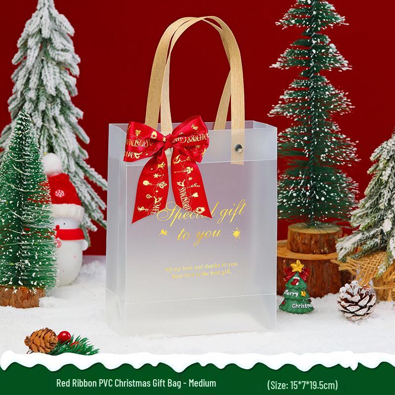 Christmas Eve Apple Candy Souvenir Handbag - Creative Transparent Gift Bag