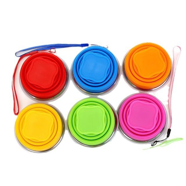 Cești de călătorie în aer liber Cești pliabile din silicon Apa de gură telescopică Cupe sportive portabile creative.