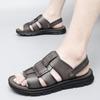 FashionNew Casual Comfort Sandals Summer Genuine Leather Men's Dual-use Sandals Man's Beach Vacation Shoes Soft Sole Non-slip Slippers