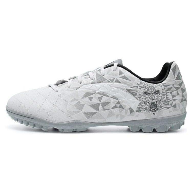 Anta TF Turf Artificial Turf Slip Resistant Abrasion Resistant Soccer Shoes Men's White Gray 912222201-4
