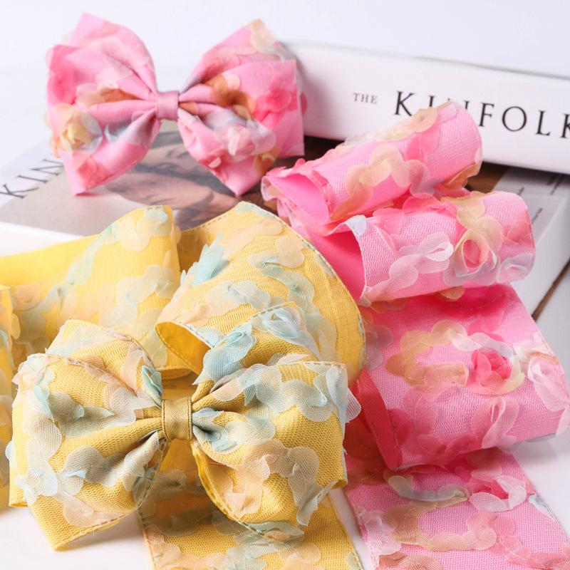High Quality Printed Lace Lace Ribbon Butterfly Clip Hairpin Raw Material Gift Wrap Tape Diy Clothing Accessories Ribbon