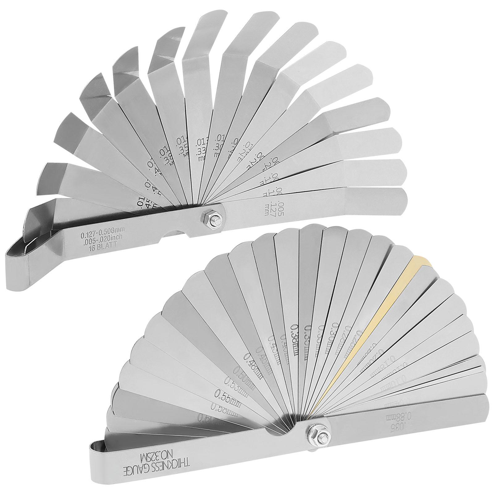 Набор щупов метрический 0,04-0,88 мм Набор щупов для измерения толщины Клапаны Листья клапанов Зазор свечи зажигания Для измерения Зазор зонда