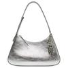 Lucky Lock Verstelbare Schouderband Detail Kleine Kalfsleren Schoudertas Dames schoudertas Zilver BB511JB27X-934