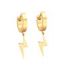 Punk Hip Hop Stainless Steel Hoops Earrings for Women Men Boy Teens With Thunder Lightning Dangle Premium Gothic Jewelry Gifts