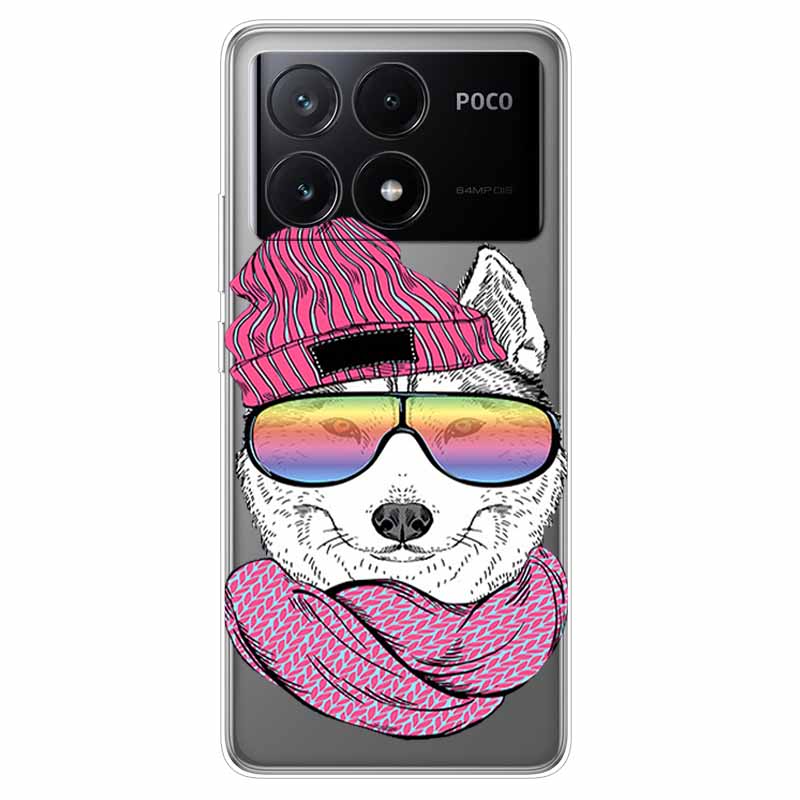 For Xiaomi Poco X6 Pro Case Transparent Cute Soft Silicone TPU Coque for Poco X6 / X6 Pro 5G Phone Cover X 6 X6Pro Clear Shells
