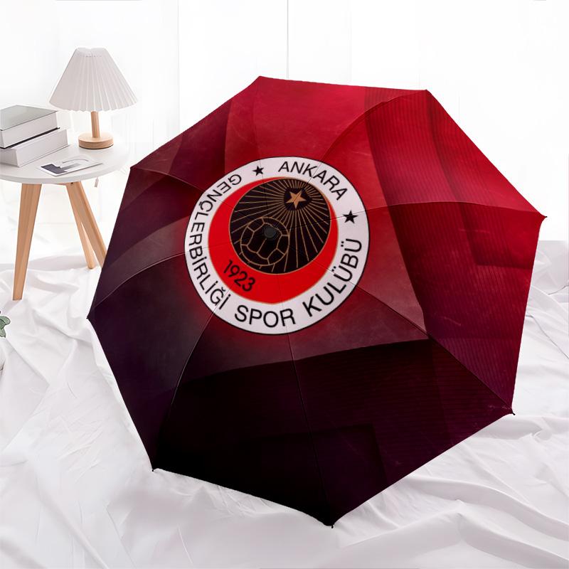 Gençlerbirliği SK  Pattern, Automatic Folding Umbrella, Portable and Foldable Design, 8 Ribs, a Christmas or Birthday Gift.