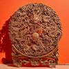Nine Dragons Peach Wood Pendant: Hand-Carved Hanging Ornament for Home Entrance or Living Room Decor.