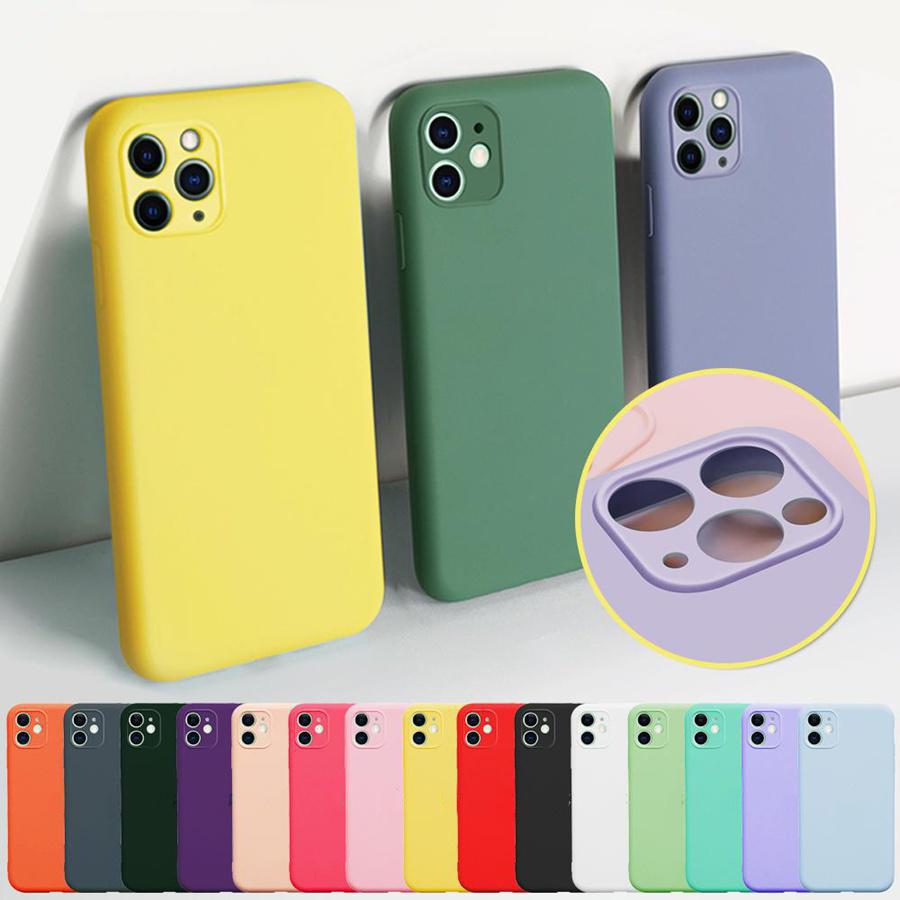 Buy Multicolor Soft Liquid Silicone Phone Cases For iPhone 12 11 Pro