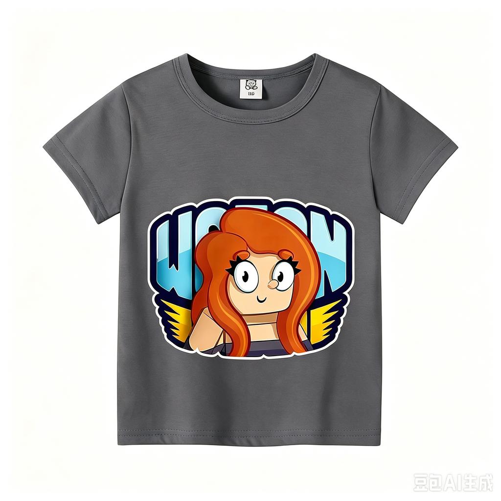 Wojans T-shirt s anime motivem, kulatý výstřih, dětské oblečení s krátkým rukávem, letní bavlněná trička, trička pro kluky a holky, dárek k narozeninám