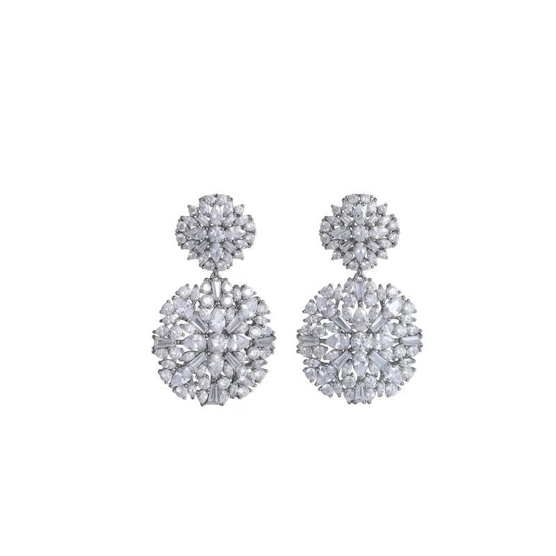 Elegant Zircon-Studded Flower Earrings with S925 Silver Posts – Versatile Luxury Ear Accessories for Women